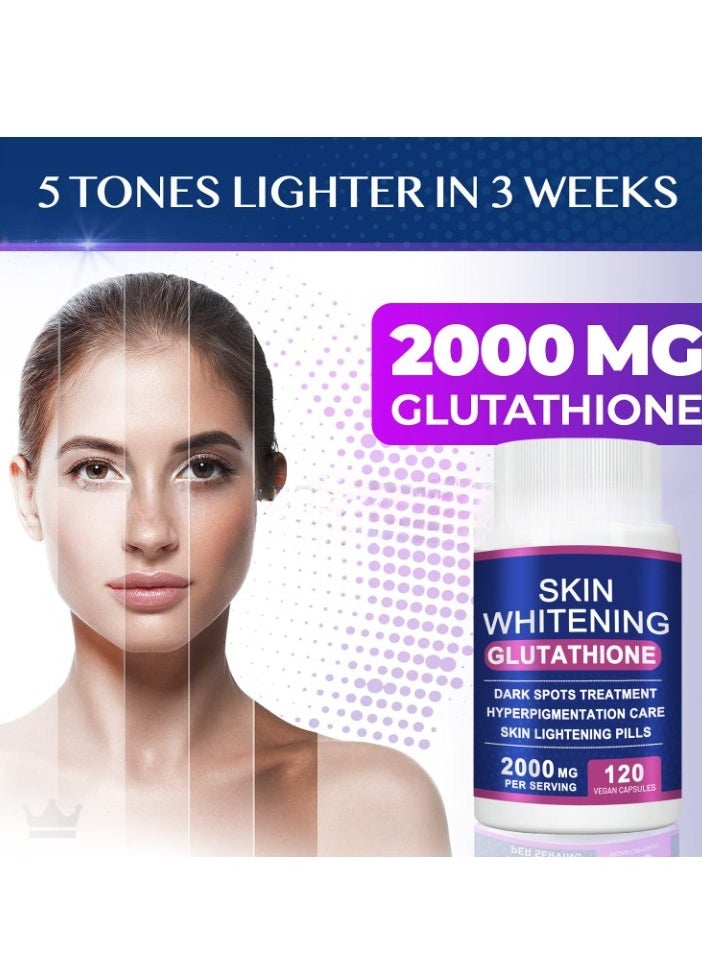 AS SEEN ON TV - Skin Lightning Capsules, Hydrating Moisturizing Glutathione Capsules, Safe And Effective Dark Spots Treatment Skin Whitening Supplement For All Skin Types And Ages - Image 1