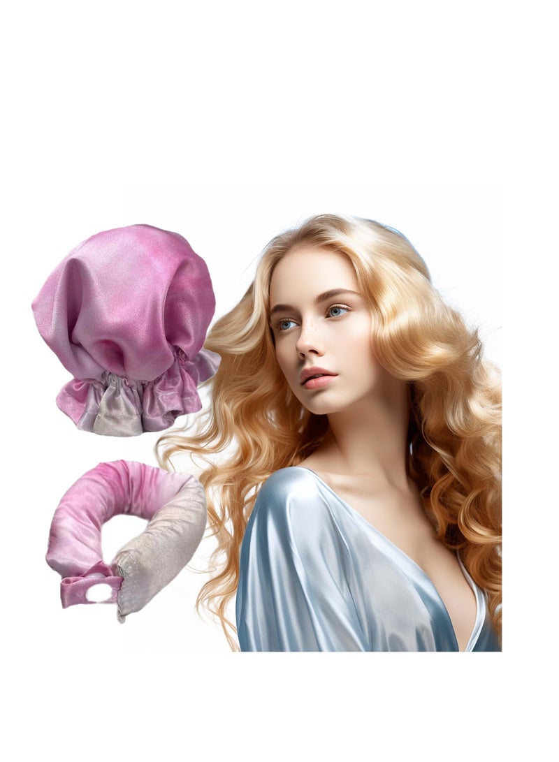 Heatless Hair Curler, Satin Sleep-Friendly Curler Set, Curls for Long Hair, No Heat Curling Headband Overnight Styling, Bun Styling Kit 2PCS - Image 1