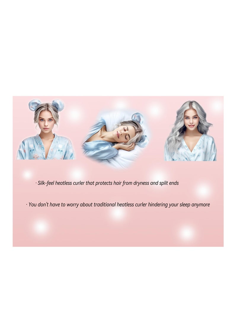 Heatless Hair Curler, Satin Sleep-Friendly Curler Set, Curls for Long Hair, No Heat Curling Headband Overnight Styling, Bun Styling Kit 2PCS - Image 5