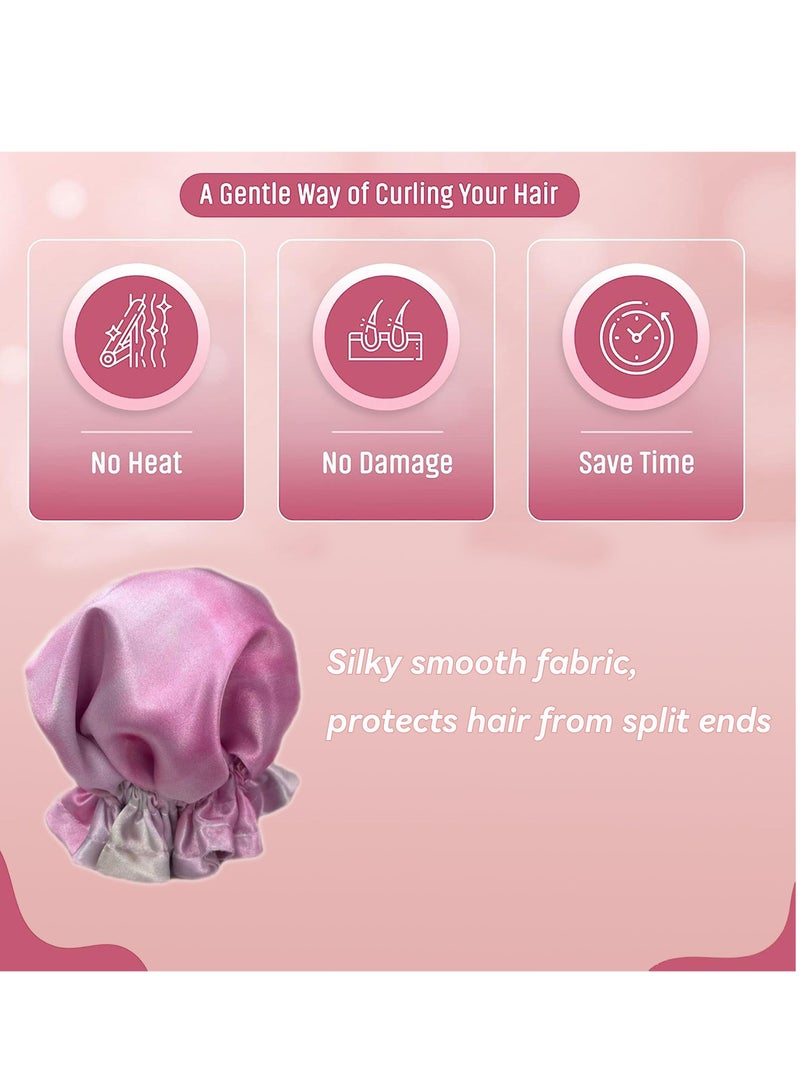 Heatless Hair Curler, Satin Sleep-Friendly Curler Set, Curls for Long Hair, No Heat Curling Headband Overnight Styling, Bun Styling Kit 2PCS - Image 4