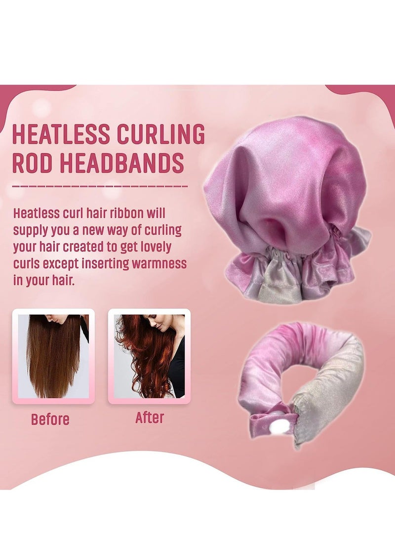 Heatless Hair Curler, Satin Sleep-Friendly Curler Set, Curls for Long Hair, No Heat Curling Headband Overnight Styling, Bun Styling Kit 2PCS - Image 3