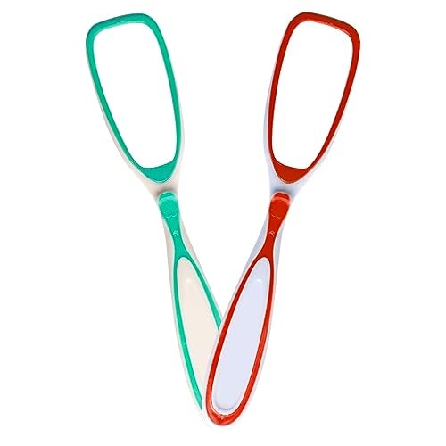 Nurpi plastic single handle Tongue Cleaner for Fights Bad Breath Oral Health Care Tool, Easy to Use for Adults and KidsTravel Friendly (pack of 2) - Image 1