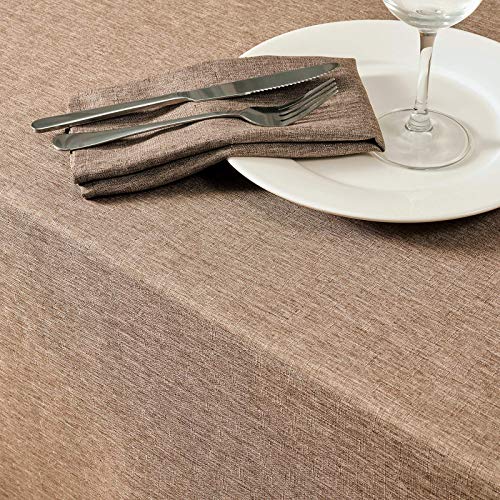 Mebakuk Rectangle Table Cloth Linen Farmhouse Tablecloth Waterproof Anti-Shrink Soft and Wrinkle Resistant Decorative Fabric Table Cover for Kitchen (Flaxen, 52" x 70" (4-6 Seats)) - Image 2