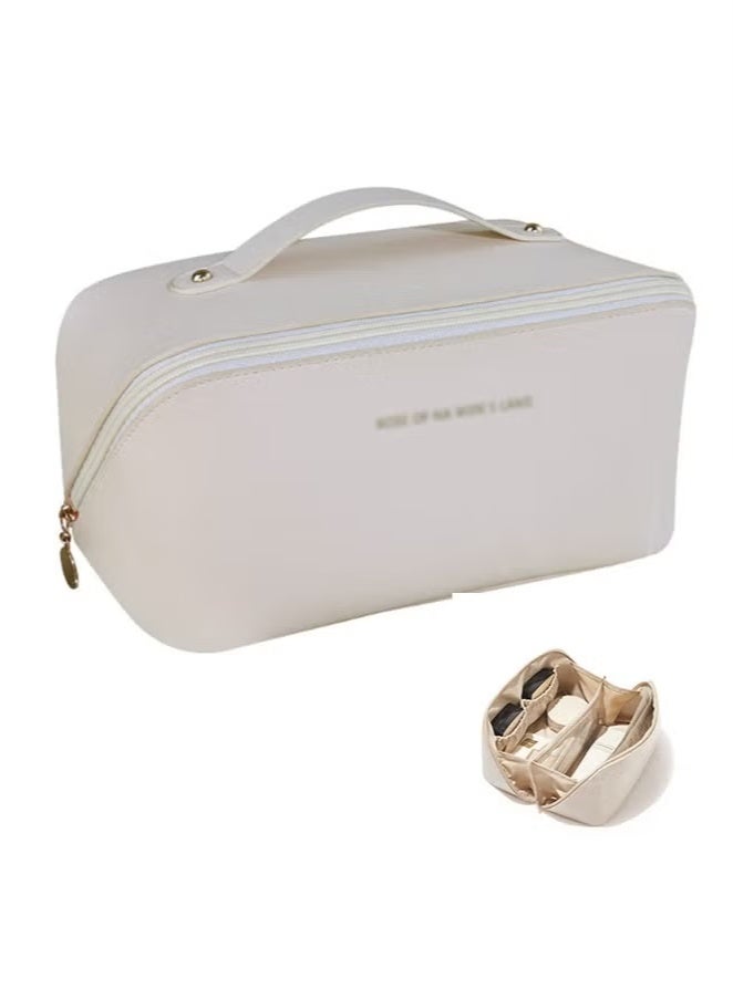Waterproof travel Makeup Bag and Large Capacity Cosmetic Bags for Women（White） - Image 1