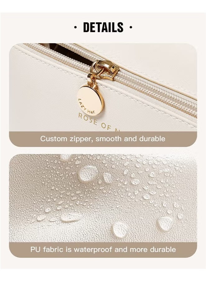 Waterproof travel Makeup Bag and Large Capacity Cosmetic Bags for Women（White） - Image 4