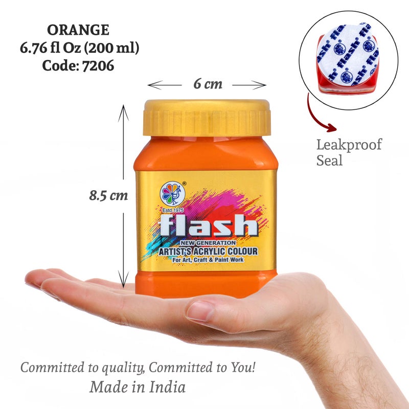 Flash لون أكريليك فلاش (برتقالي، 200 مل) - Image 2