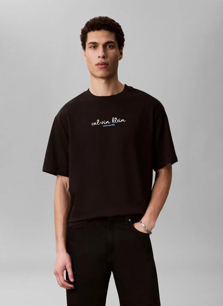 Calvin Klein Jeans Line Logo Graphic Relaxed T‑Shirt