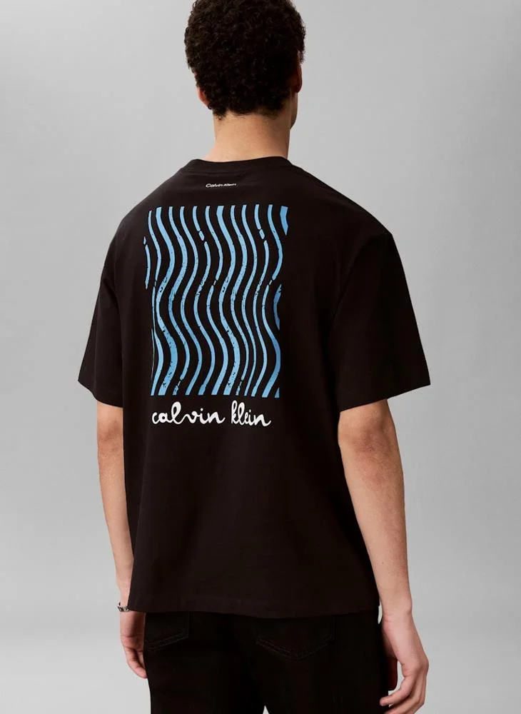 Calvin Klein Jeans Line Logo Graphic Relaxed T‑Shirt