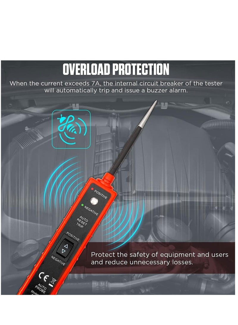 Loquat Automotive Circuit Tester Test Light Automotive with 4M Test Lead 6V 12V 24V DC Led Light Tester Fuse Tester Circuit Tester Auto 12V Electrical System Tools for Car Truck Marine Motorcycle SUV Boat - Image 5