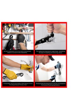 ماركة غير محددة Plumbing Tools Angle Stop Wrench Kit, Dual Kwik Tite Wrench Kit, Angle Stop Wrench, Plumbing Wrench, Professional Plumbing Toolset For Easy Angle Stop And Supply Nut Installation  - Image 5