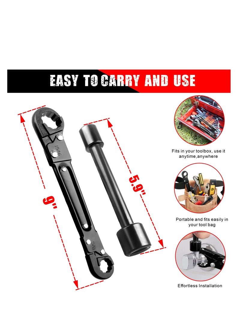 ماركة غير محددة - Plumbing Tools Angle Stop Wrench Kit, Dual Kwik Tite Wrench Kit, Angle Stop Wrench, Plumbing Wrench, Professional Plumbing Toolset For Easy Angle Stop And Supply Nut Installation - Image 1