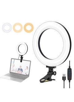 PULUZ PULUZ 16cm/6.2in USB Ring Light 3200-5600K Color Temperature 10 Brightness Levels with Mounting Clamp for Live Video Laptop Fill Light  - Image 1