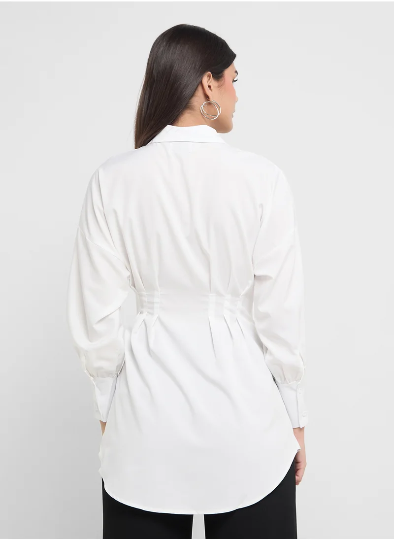 ايلا Cinched Waist Button Down Shirt