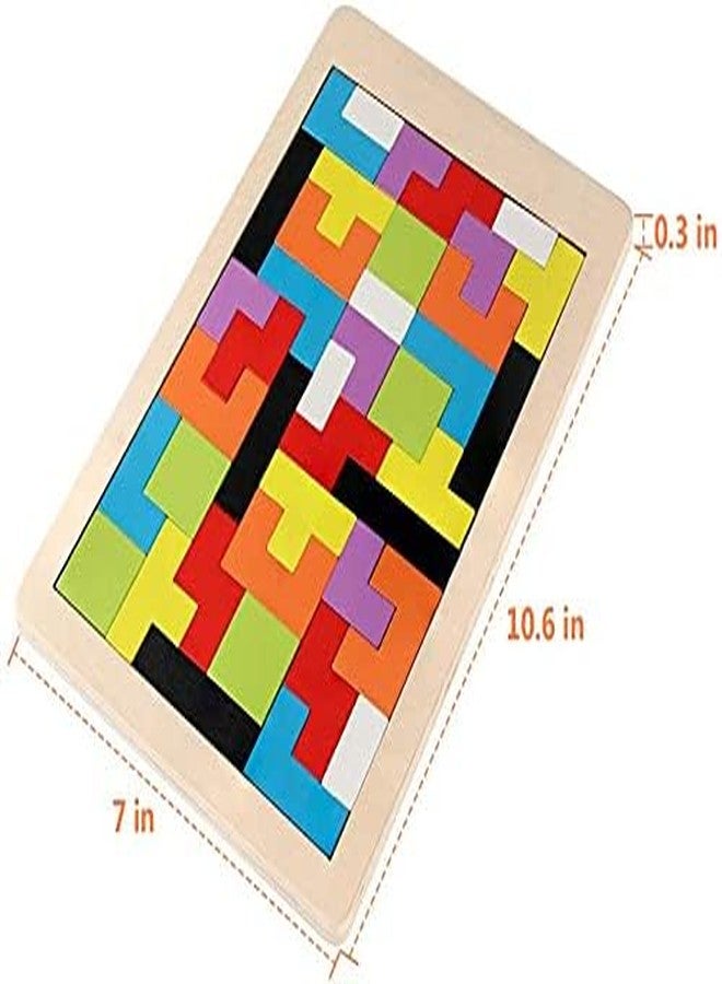 Pamidhar Wooden Brain Teaser Jigsaw Puzzle Building Block Montessori Intelligence Game Educational Toy for Children (Pack of 1) (Multicolor) - Image 4
