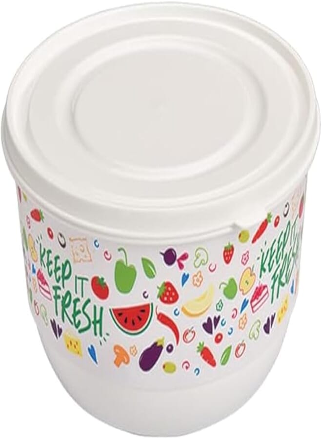 Ucsan Plastic Round Matte Trendy Container with Matte Lid 1.8 Liters | Made in Turkey | M1408