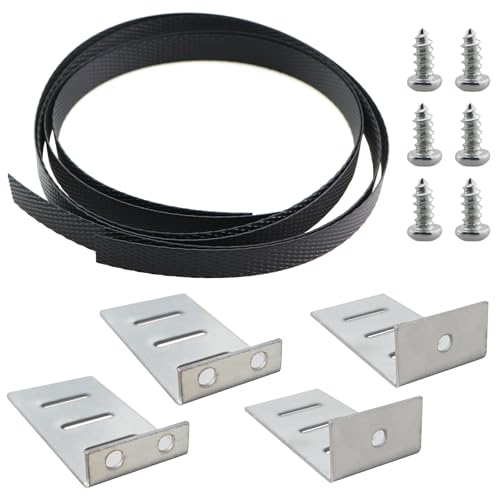 CChiai Set of 2 Drawer Repair Brackets Drawer Stainless Steel Supports 6 Screws 4 Brackets 2 Straps 28 inches Long Used to Reinforce Sagging Wooden Drawer Bottoms - Image 1
