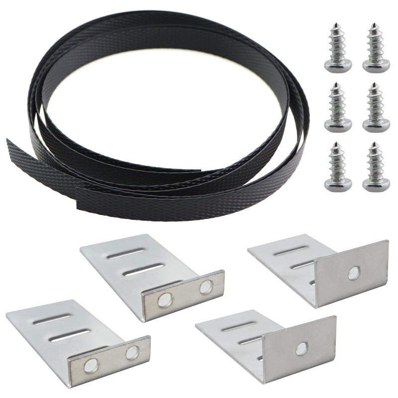 CChiai Set of 2 Drawer Repair Brackets Drawer Stainless Steel Supports 6 Screws 4 Brackets 2 Straps 28 inches Long Used to Reinforce Sagging Wooden Drawer Bottoms - Image 2
