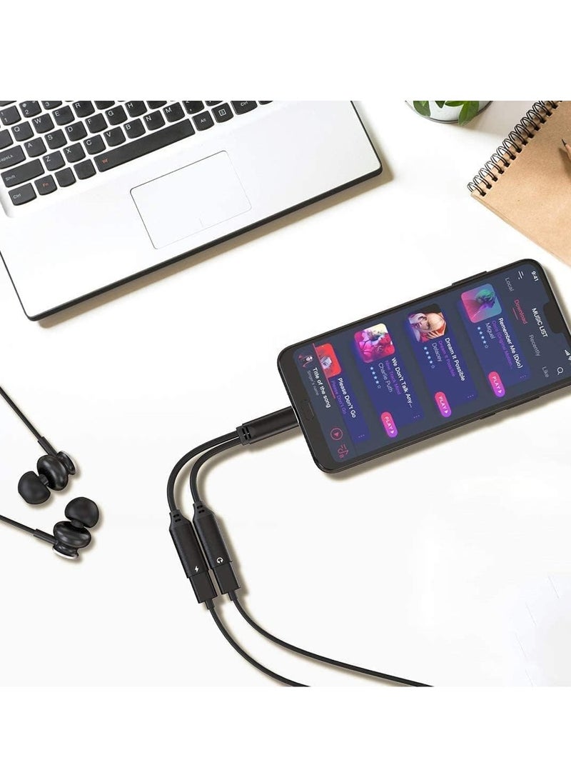 JAJEEK USB Type C to Dual USB C Female Audio Adapter Charger Splitter – 2 in 1 Headphone & AUX Charging Cable for Samsung Galaxy S24/S24+/S24 Ultra/S23/S23+/S23 Ultra/S22 Ultra/S22+/S22 – Fast Charging & Audio Support - Image 5