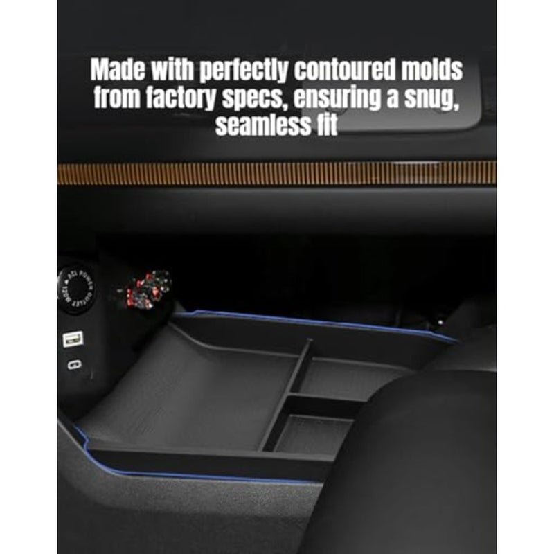 Center Console Lower Storage Organizer Tray Compatible With Jetour G700 2025 2026 TPE Non-Slip Shock-Absorbing Mat Interior Accessory For Car Home Office Black 3 PCS Set - Image 3