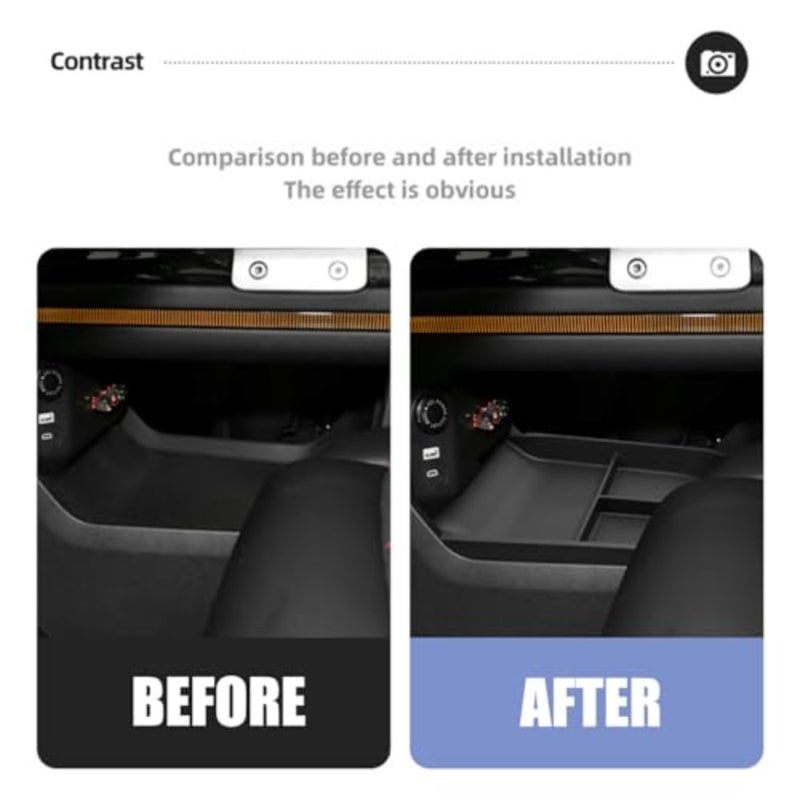 Center Console Lower Storage Organizer Tray Compatible With Jetour G700 2025 2026 TPE Non-Slip Shock-Absorbing Mat Interior Accessory For Car Home Office Black 3 PCS Set - Image 2