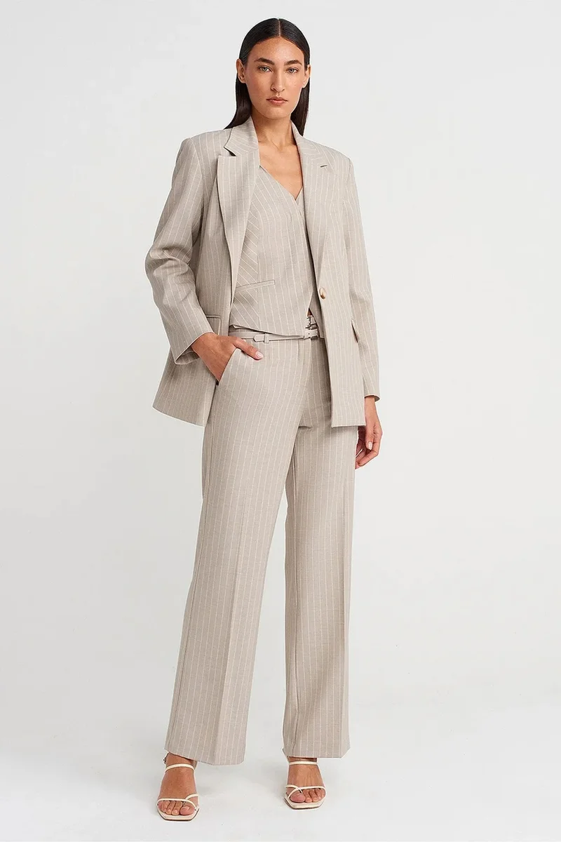 Dilvin Beige Natural DILVIN Women's Tailored Jacket for Women | Best Price UAE