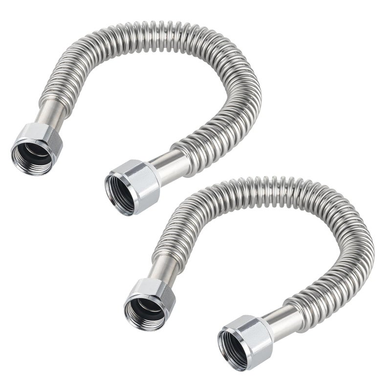EFIELD Pack of 2 EFIELD 24inch 1 FIP X 1 FIP Flexible Stainless Steel Corrugated Hose Connector for Water Heater Water SoftenerHOSE042 - Image 2