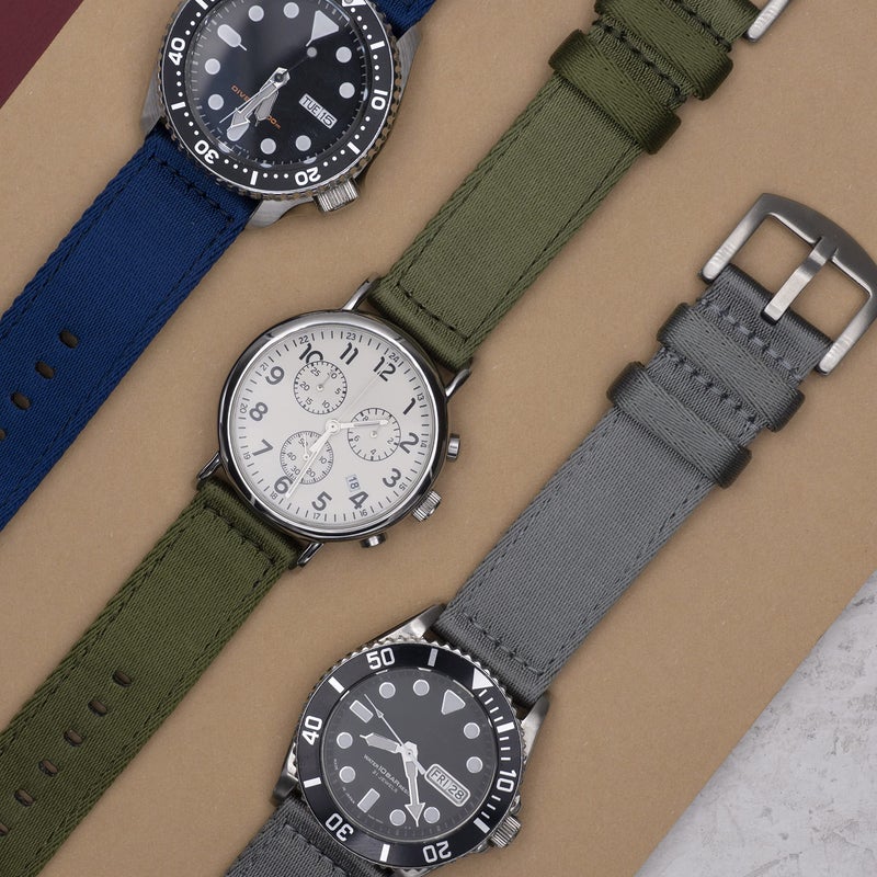 Benchmark Basics Army Green 20mm Quick Release Watch Band - Premium Waterproof Seatbelt Nylon Watch Straps for Men and Women - Compatible with Regular & Smart Watches - Image 5