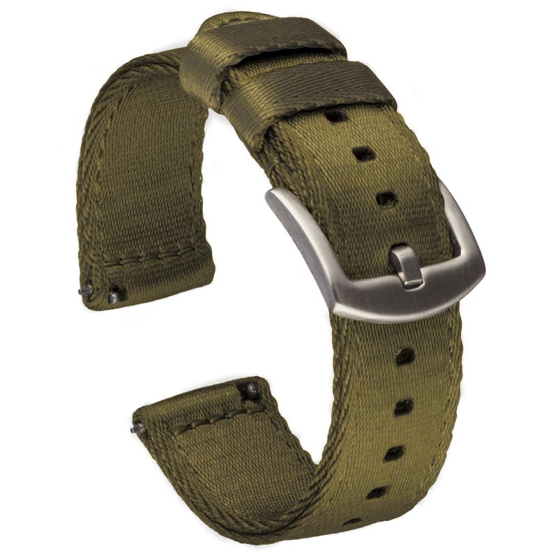 Benchmark Basics Army Green 20mm Quick Release Watch Band - Premium Waterproof Seatbelt Nylon Watch Straps for Men and Women - Compatible with Regular & Smart Watches - Image 1
