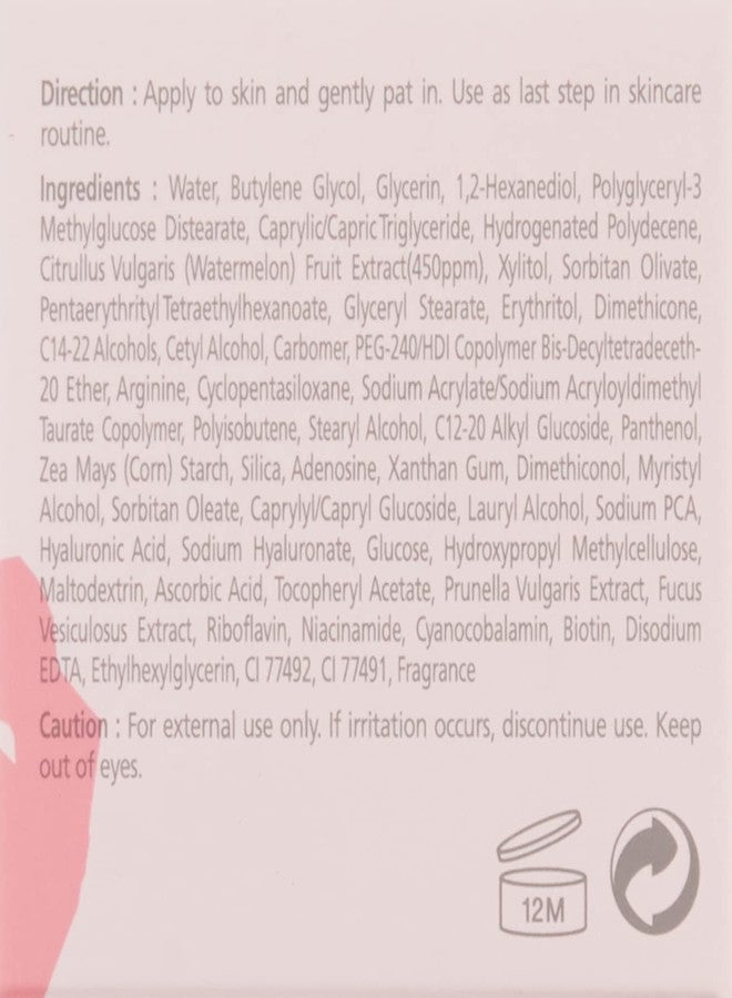 Ariul Watermelon Hydro Vital Cream (55ml) Korean Hydrating Gel Moisturizer with Watermelon Extract, Hyaluronic Acid & Niacinamide, Cooling Lightweight Face Gel Cream for Dry Dull Skin, Natural Glow Boosting Daily Moisturizer - Image 4