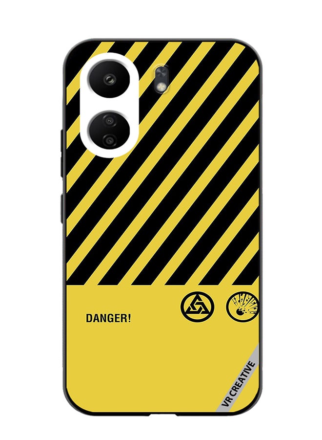 VR CREATIVE Protective Case Cover For Xiaomi Redmi 13C Danger Sign Design Multicolour - Image 1