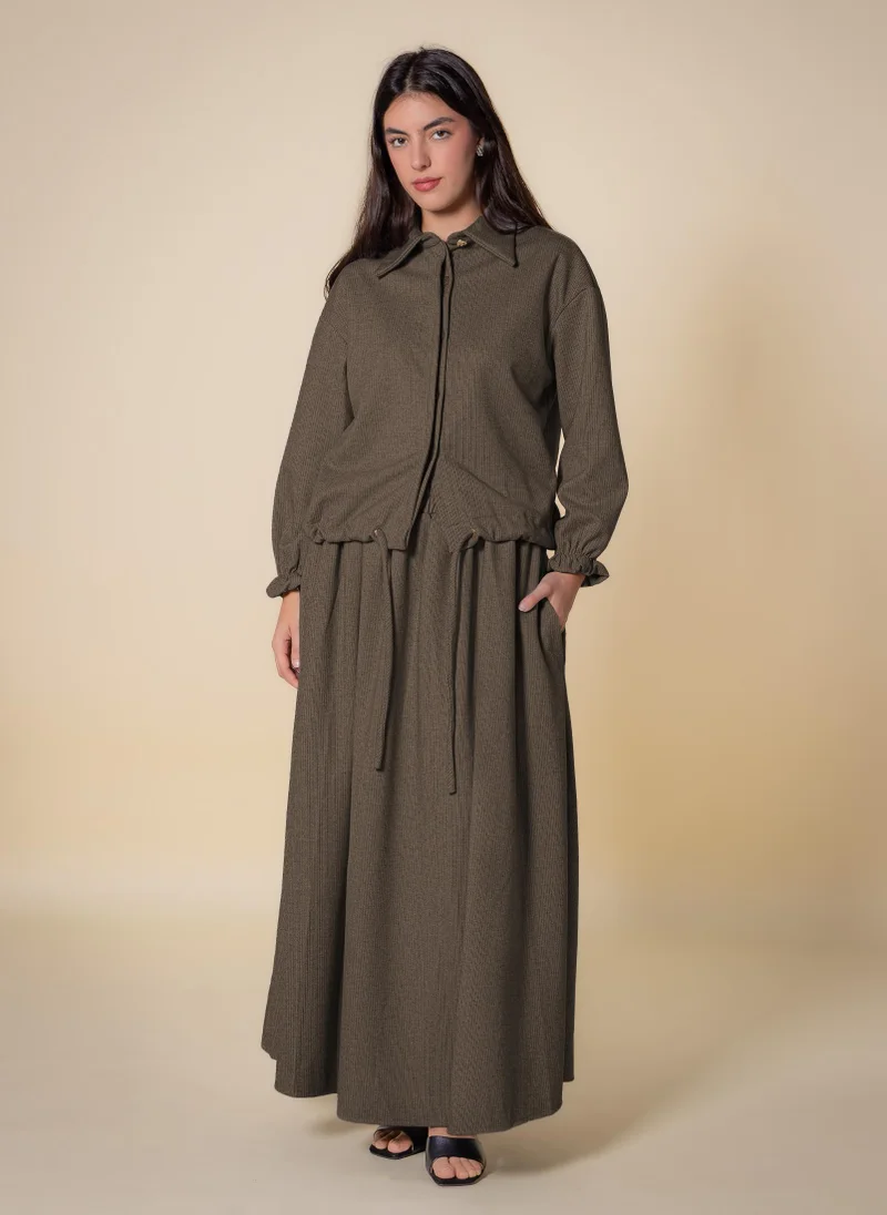 SHAPES DETAILED MAXI SKIRT SET