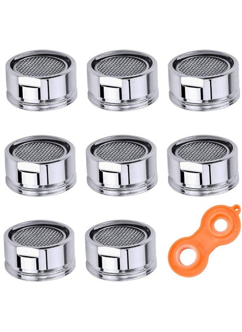 Replacement Tap Aerator Nozzle for 8 Pieces of Male 24mm Bathroom Faucet Aerators One faucet aerator wrench and a water-saving bubbler sink aerator are included.
