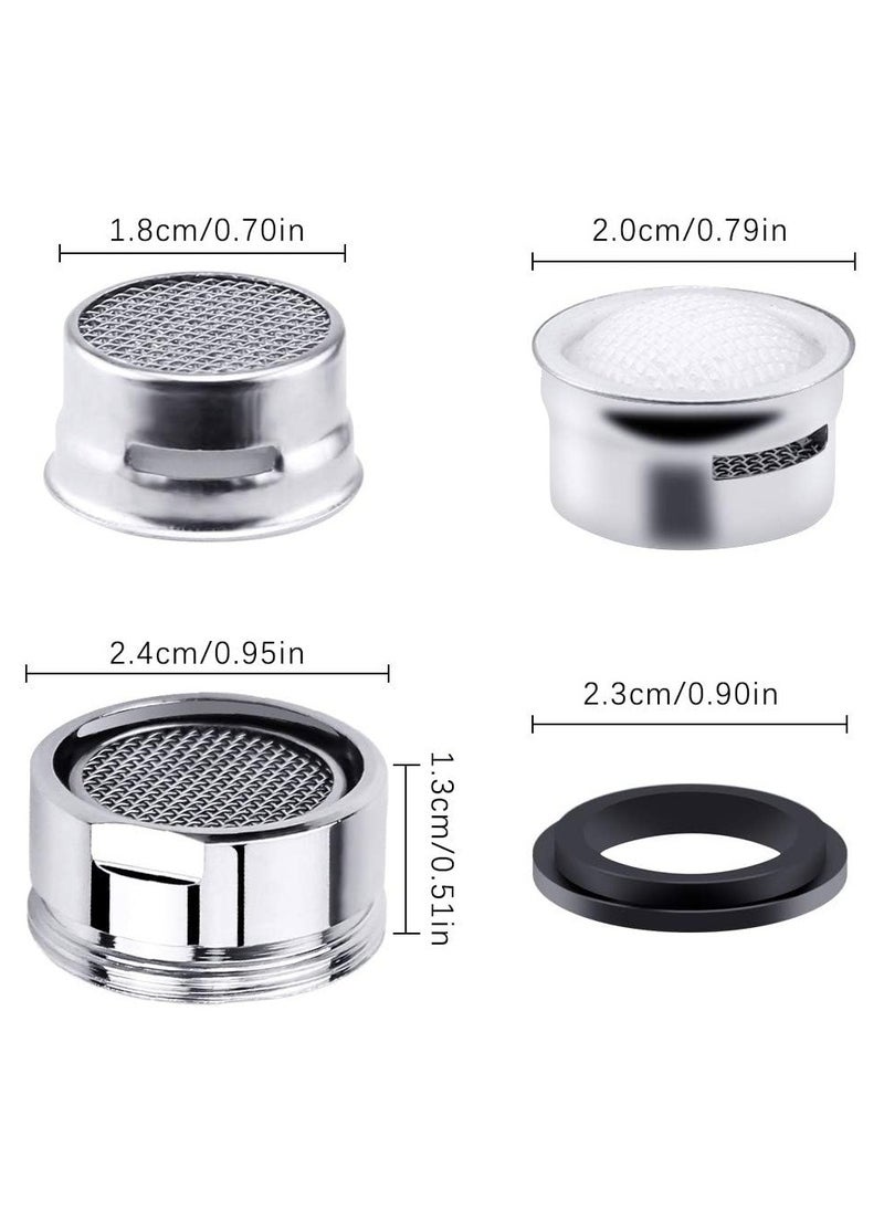 Replacement Tap Aerator Nozzle for 8 Pieces of Male 24mm Bathroom Faucet Aerators One faucet aerator wrench and a water-saving bubbler sink aerator are included.