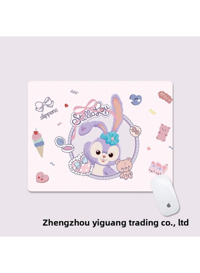 Strawberry Bear Mouse Pad Small Portable Pink Cute Internet Celebrity Cartoon Computer Keyboard Office Home Desk Pad-Color:300*250*2-Pattern:[TU-357] Photo Frame  - Image 1