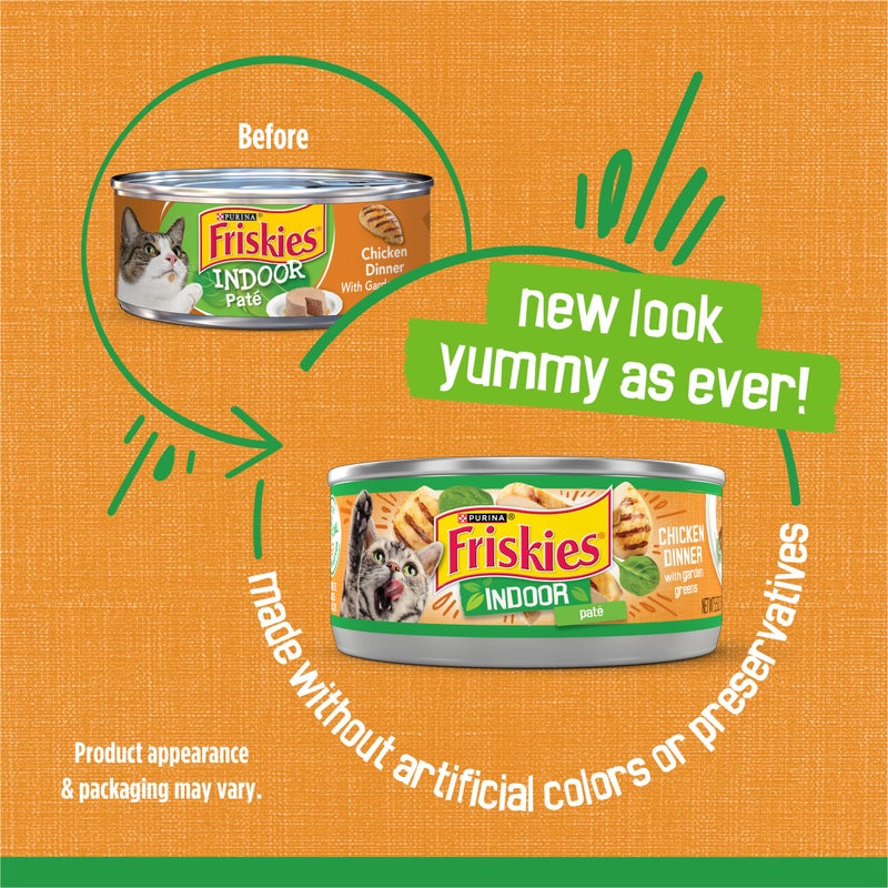 Friskies Purina Friskies Indoor Cat Food Pate Chicken Dinner With Garden Greens - (Pack of 24) 5.5 oz. Cans - Image 2