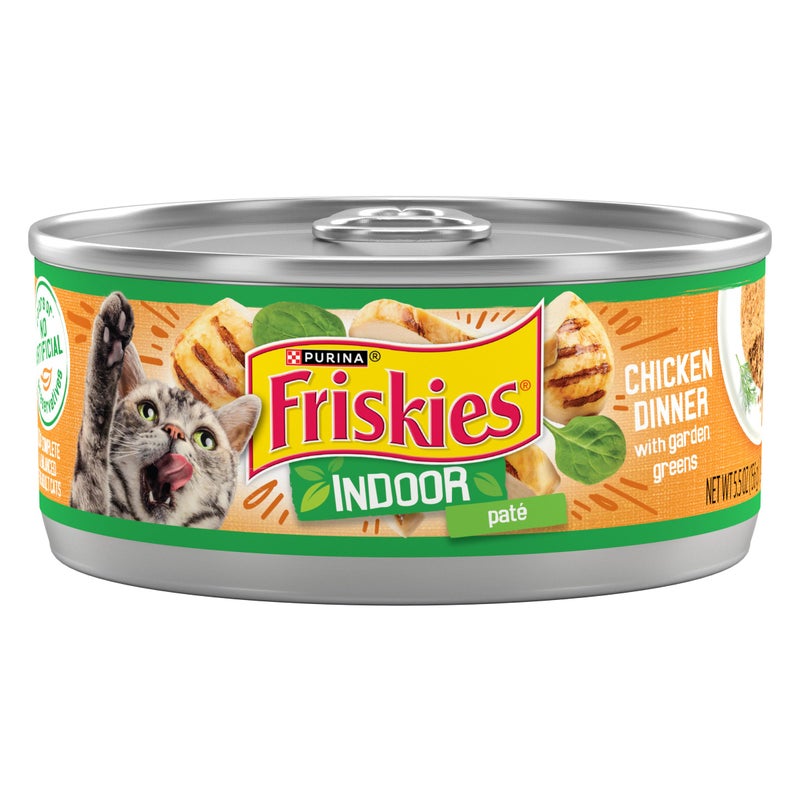 Friskies Purina Friskies Indoor Cat Food Pate Chicken Dinner With Garden Greens - (Pack of 24) 5.5 oz. Cans - Image 1