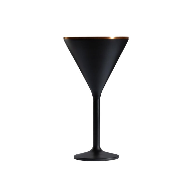Snowfox NEWPORT Stemware Collection Premium Vacuum Insulated Stainless Steel Martini Glasses, Lightweight Margarita Glasses, Unbreakable & Drinks Stay Cold, Non-Slip Silicon Base, Cocktail Glasses, 8oz, Black - Image 1