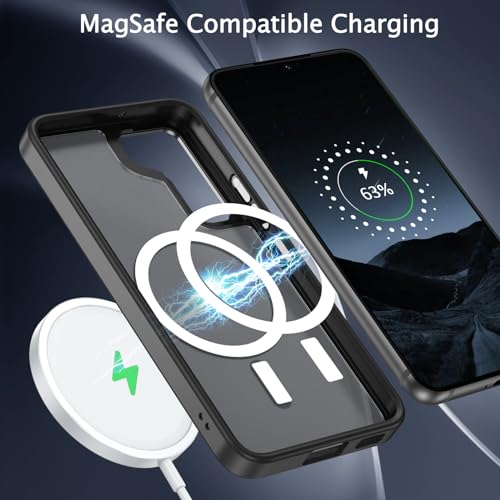 BENTOBEN for Samsung Galaxy S22 Case, S22 Magnetic Case [Compatible with MagSafe] Translucent Matte Slim Shockproof Women Men Protective Case Cover for Samsung S22 6.1", Black - Image 3