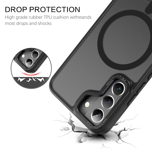 BENTOBEN for Samsung Galaxy S22 Case, S22 Magnetic Case [Compatible with MagSafe] Translucent Matte Slim Shockproof Women Men Protective Case Cover for Samsung S22 6.1", Black - Image 5