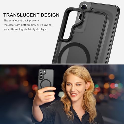 BENTOBEN for Samsung Galaxy S22 Case, S22 Magnetic Case [Compatible with MagSafe] Translucent Matte Slim Shockproof Women Men Protective Case Cover for Samsung S22 6.1", Black - Image 4