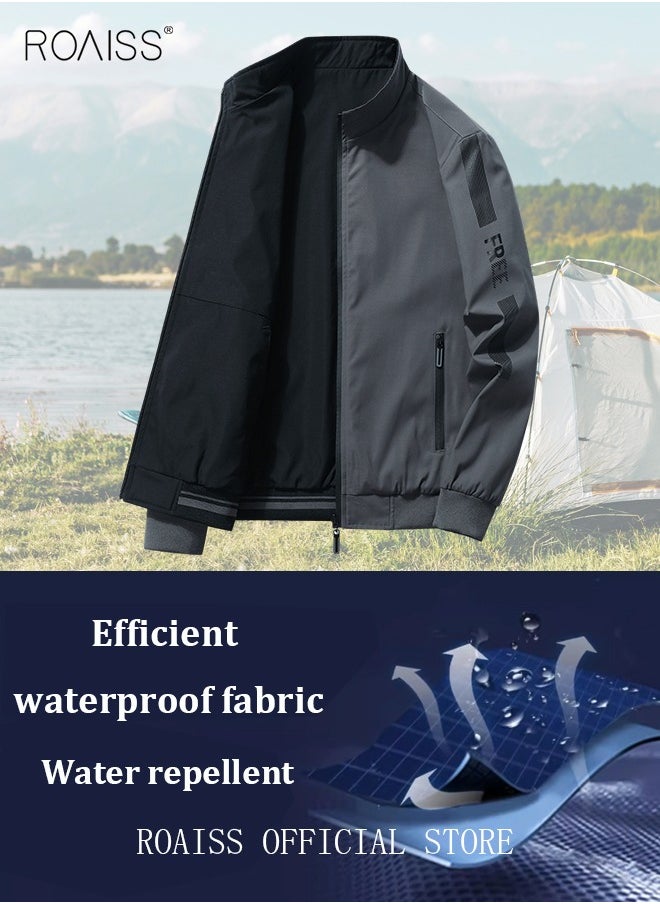 roaiss - Men's Bomber Jacket Reversible Coat Pilot Baseball Uniform Wearable Loose Padded Windproof Breathable Motorcycle Zip Jacket Daily Fashion Casual Clothing for Men - Image 1