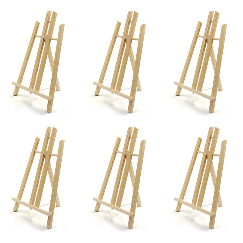 JOY SPOT! JOY SPOT 6 Pack 16 Tabletop Easel Portable AFrame Tripod Wood Easel for Painting Party Canvas Display Stand for Kids Students Beginners 