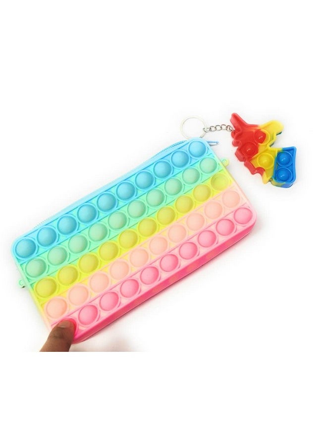 Tera13 TERA 13 Pencil Pouch for Kids (1 Pouch 1 Keychain) Pop It Pencil Pouch, Girls Pouch, Fidget Toys Keychain for Kids, Return Gifts for Kids, Pencil Case for Kids  - Image 3