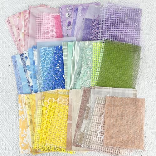 PRSTINCOL 90 Sheets Scrapbook Paper with Mesh Fabric,6 Pack Aesthetic Assorted Paper for Scrapbooking, Scrapbook Supplies DIY Crafts and Card Making,7.1x5.1 Inch - Image 4