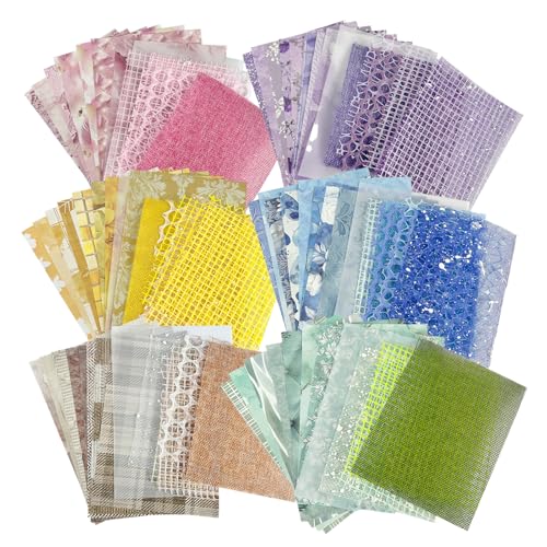 PRSTINCOL 90 Sheets Scrapbook Paper with Mesh Fabric,6 Pack Aesthetic Assorted Paper for Scrapbooking, Scrapbook Supplies DIY Crafts and Card Making,7.1x5.1 Inch - Image 1