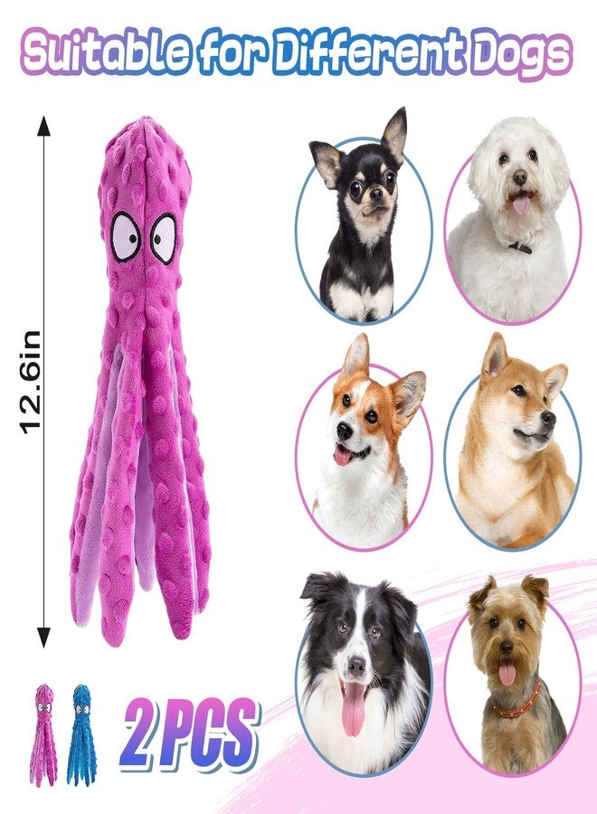 Alphatool Squeaky Dog Toys - 2pcs Soft Plush Chew Crinkle Puppy Toys to Keep Them Busy, Octopus No Stuffing Interactive Essentials for Teething Small Medium Pets Dogs Gifts - Image 5