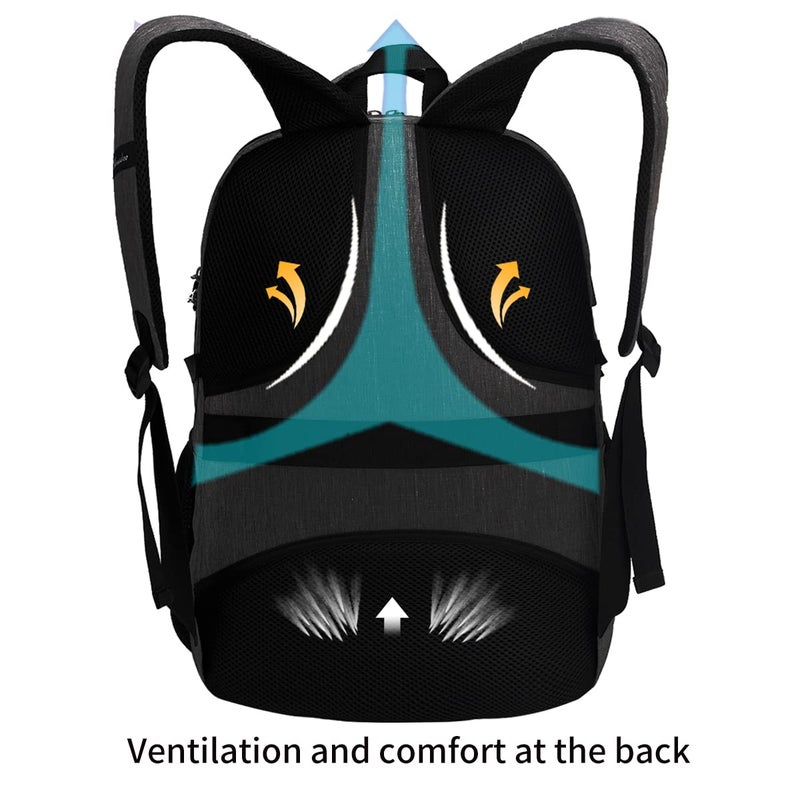 SHRRADOO Travel Laptop Backpack, Business Anti Theft Slim Durable Laptops Backpack with USB Charging Port, College High School Computer Bag Gift for Men Women Fits 16.3 Inch Notebook - Image 5