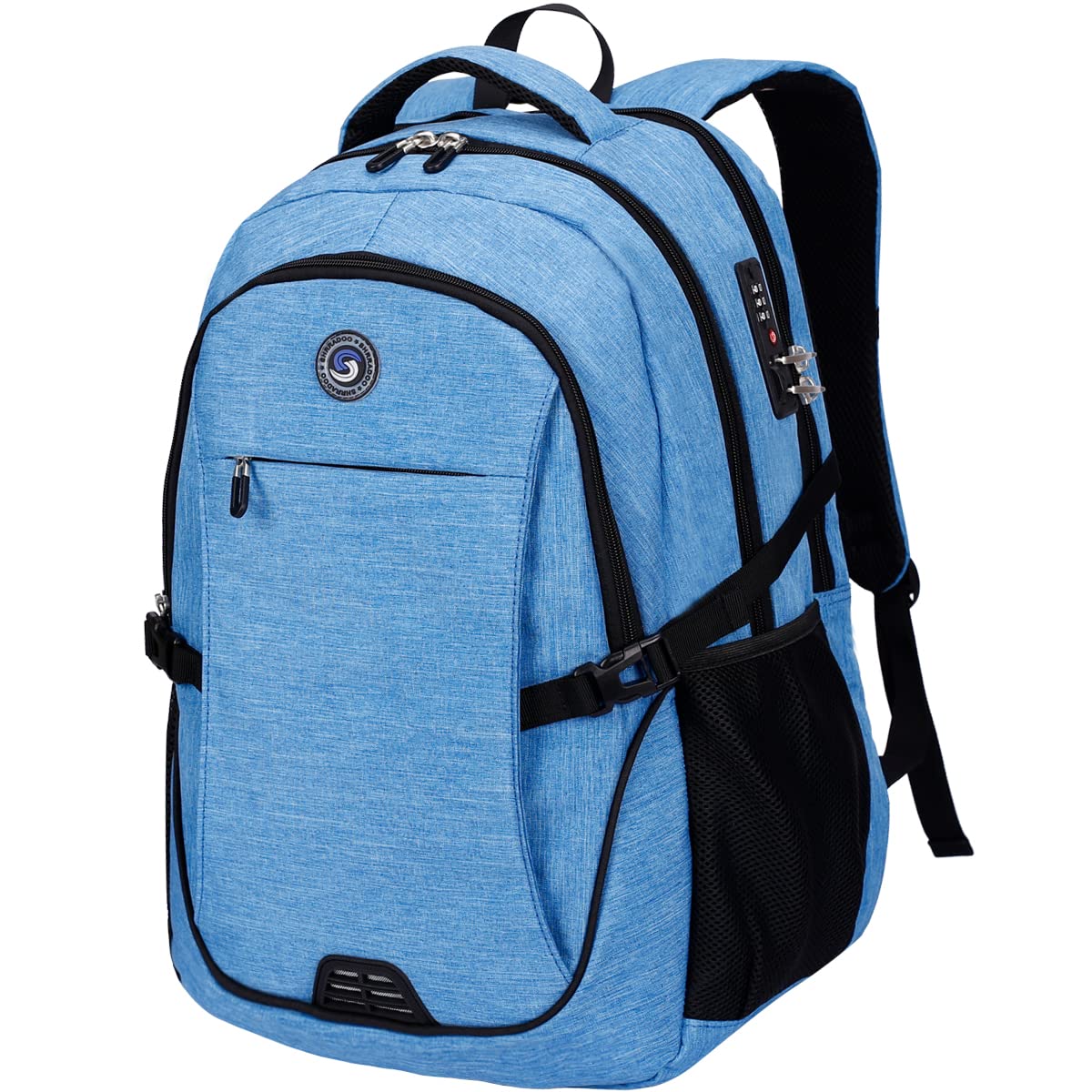 SHRRADOO Travel Laptop Backpack, Business Anti Theft Slim Durable Laptops Backpack with USB Charging Port, College High School Computer Bag Gift for Men Women Fits 16.3 Inch Notebook