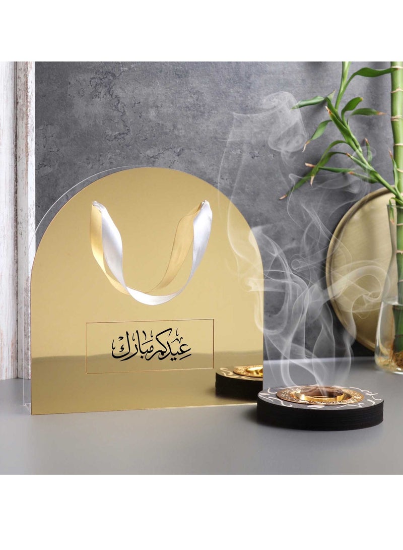 Story Of Candle An Incense Burner with Distinctive Arabic Engravings, a Luxurious Bag Made of White and Transparent Acrylic, a Box Containing Natural Oud Chips, and two Packages of a Quarter Tola of Luxurious Musk. - Image 3