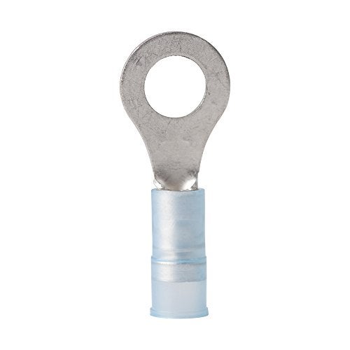 Ancor 220214 Marine Grade Electrical Nylon Insulated Double Crip Funnel Entry Ring Terminals with Insulation Grip 16 to 14Gauge Size 14 Screw 100Pack - Image 1